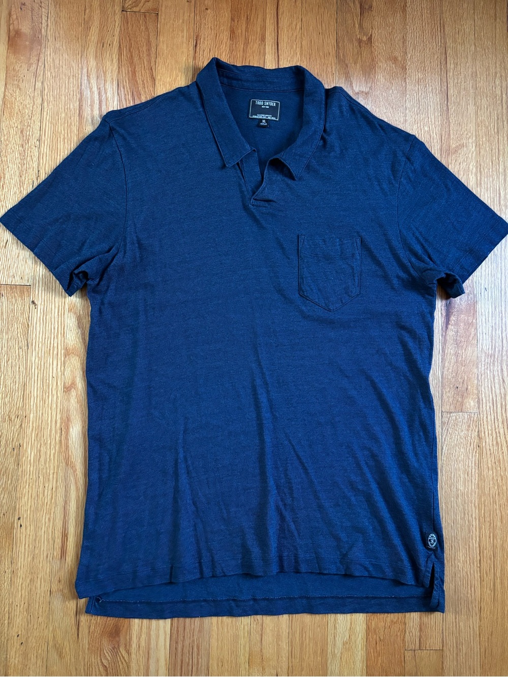 Todd Snyder Navy Short-Sleeve Pocket Polo XL